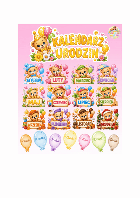 🎈KALENDARZ URODZINOWY 🎈