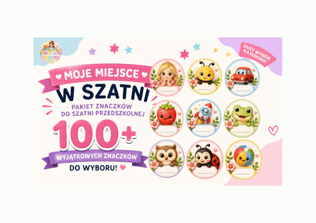 🎒 MOJE MIEJSCE W SZATNI – pakiet znaczków