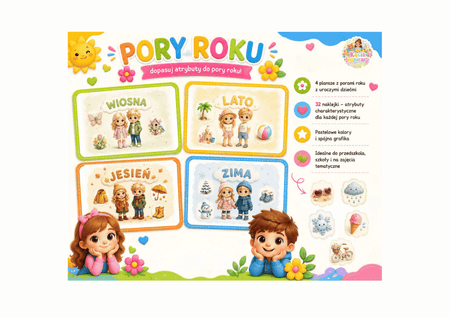 🌸 PORY ROKU – DOPASUJ ATRYBUTY DO PORY ROKU! 🍂❄️🌷☀️