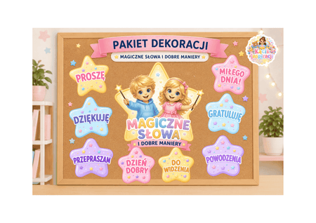 ✨ Pakiet dekoracji „Magiczne słowa i dobre maniery”