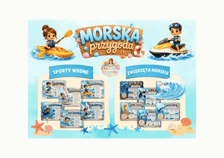 🌊☀️ MORSKA PRZYGODA – wyjątkowy wakacyjny pakiet edukacyjno-dekoracyjny! 🐬🏄‍♀️